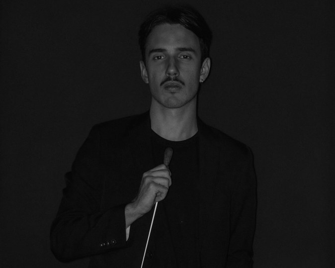 Portrait of Guillermo López Calleja with a baton